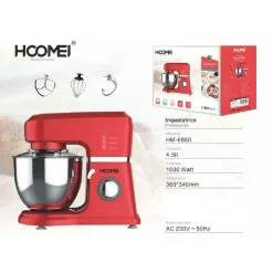 IMPASTATRICE PLANETARIA PROFESSIONALE ACCIAIO INOX PER 4.5L DA 1000W 6 VELOCITÀ