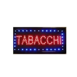 INSEGNA LUMINOSA A LED CON SCRITTA TABACCHI PER NEGOZIO TABACCHERIA 48,5X25,5CM