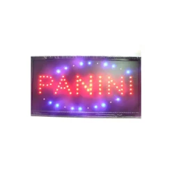 INSEGNA LUMINOSA A LED CON SCRITTA PANINI 47,5 x 25 x 2 cm 220V + GANCI