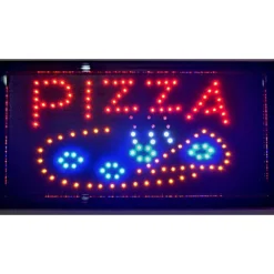 INSEGNA LUMINOSA A LED CON SCRITTA PIZZA PER PIZZERIA RISTORANTE BAR VETRINA