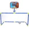 INSIEME SPORT DI PALLACANESTRO CALCIO PIEGHEVOLE PORTATILE BAMBINI POMPA REGALO