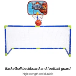 INSIEME SPORT DI PALLACANESTRO CALCIO PIEGHEVOLE PORTATILE BAMBINI POMPA REGALO