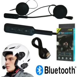 INTERFONO BLUETOOTH IMPERMEABILE PER CASCO MOTO MP3 BT MICROFONO AURICOLARI