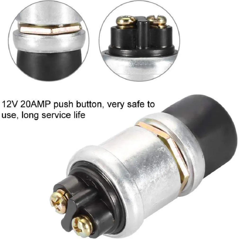INTERRUTTORE AVVIAMENTO MOTORE CLACSON PULSANTE SPST 50A 12V PER AUTO BARCA MOTO