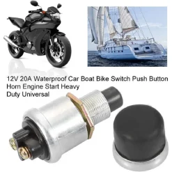 INTERRUTTORE AVVIAMENTO MOTORE CLACSON PULSANTE SPST 50A 12V PER AUTO BARCA MOTO