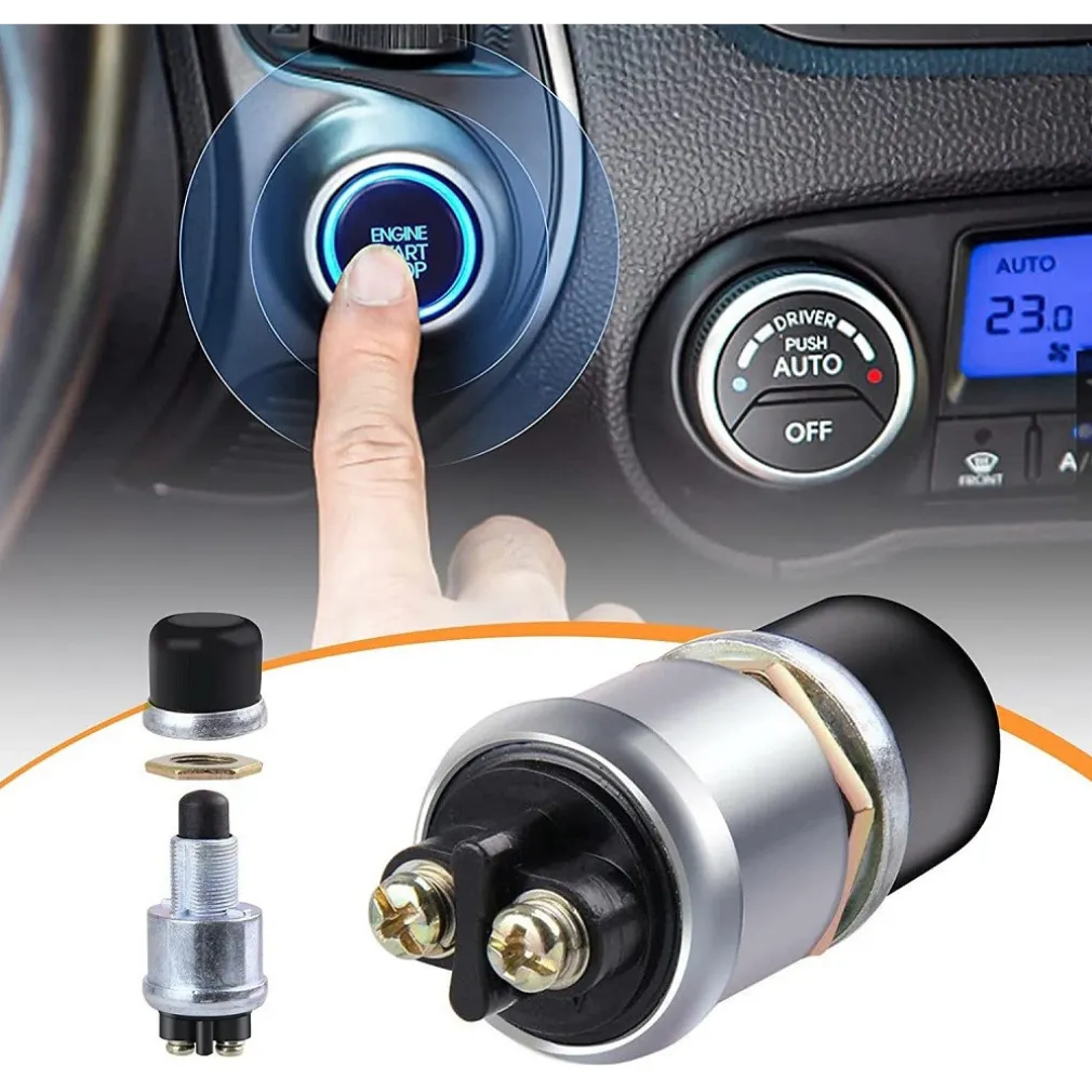 INTERRUTTORE AVVIAMENTO MOTORE CLACSON PULSANTE SPST 50A 12V PER AUTO BARCA MOTO