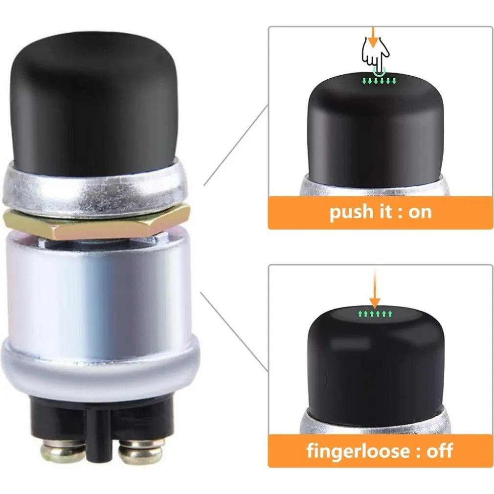 INTERRUTTORE AVVIAMENTO MOTORE CLACSON PULSANTE SPST 50A 12V PER AUTO BARCA MOTO