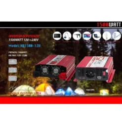 INVERTER POTENZA DA 12V A 230V TENSIONE 1500W PER CAMPER AUTO MAXTECH HB1500-12V