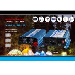 INVERTER 12V A 230V CAMPER AUTO 1000W DI POTENZA ONDA SINUSOIDALE HN1000-12V MAXTECH