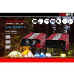 INVERTER 12V A 230V 3000W DI POTENZA CONVERTITORE CAMPER AUTO MAXTECH HB3000-12V