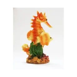 IPPOCAMPO CAVALLUCCIO MARINO 6x4x9.5CM ORNAMENTO PER ACQUARIO DECORAZIONI PIETRA