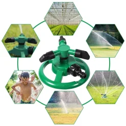 IRRIGATORE DA GIARDINO SPRUZZATORE PRATO SU BASE PUNTALE 3 BRACCIA 360° ANNAFFIA