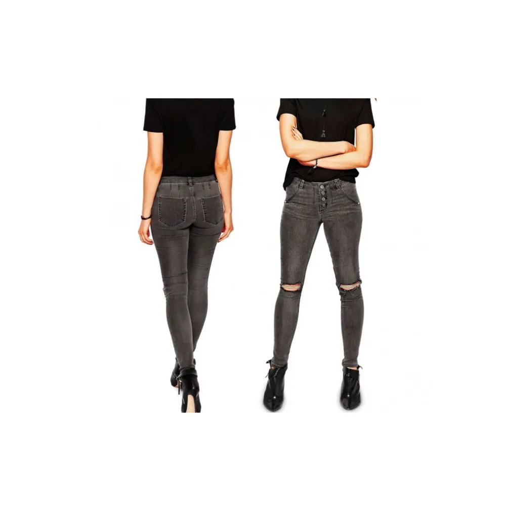 JEANS DA DONNA A VITA ALTA 81154 MOD. RAGGED SLIM FIT TAGLIE DALLA XS ALLA XL