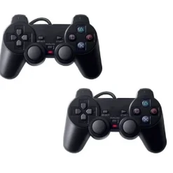 JOYSTICK CON FILO COMPATIBILE PS2 PLAYSTATION 2 JOYPAD CONTROLLER KIT 2 PEZZI