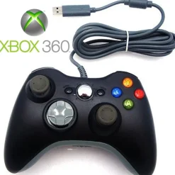 JOYSTICK JOYPAD CONTROLLER NERO PER XBOX 360 X360 CON CAVO FILO USB COMPATIBILE