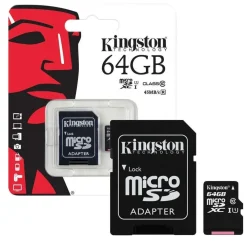 KINGSTON MICRO SD 64GB MICROSD CLASSE 10 SDHC SCHEDA DI MEMORIA CARD SMARTPHONE