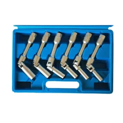 KIT 6 CHIAVI BUSSOLA SNODATE PER CANDELETTE AUTO DIESEL DA 8 A 16 mm 3/8" 160mm