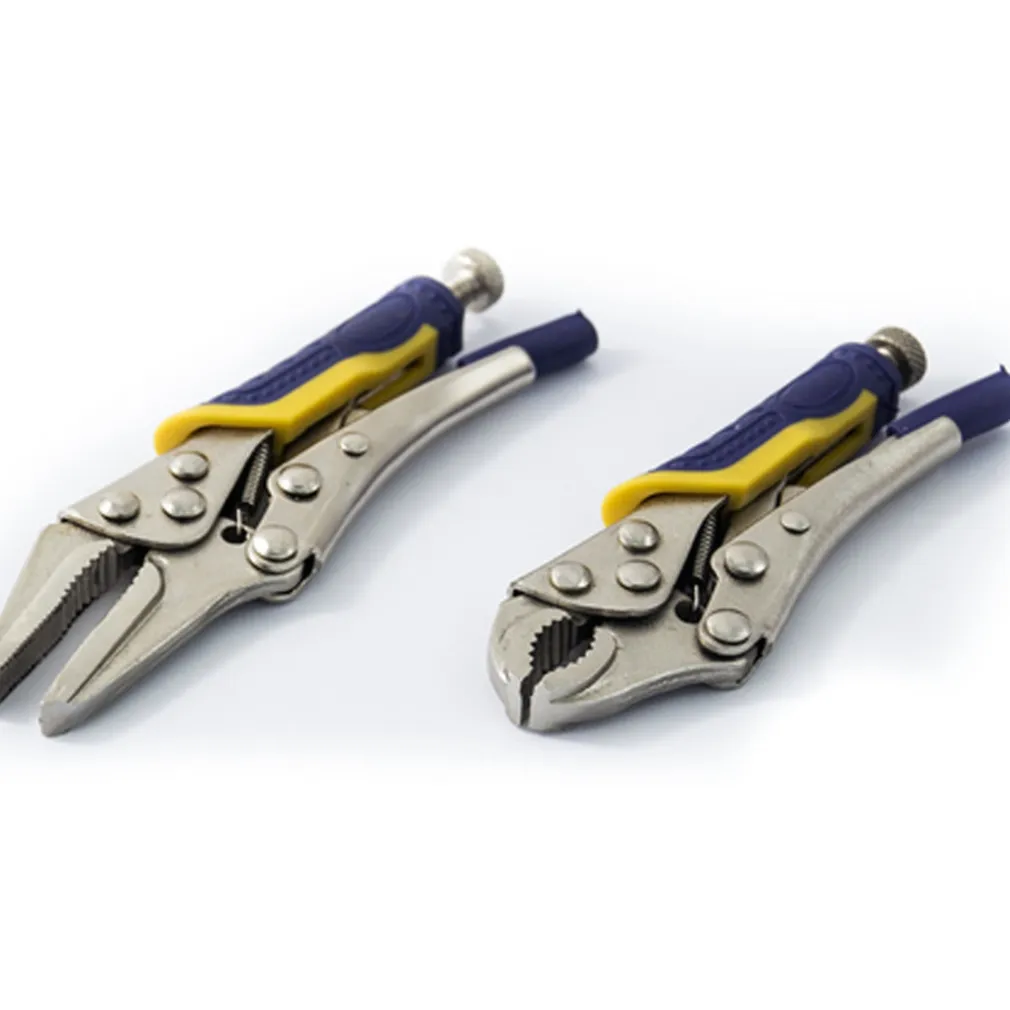 KIT 2 MINI PINZE PINZA GRIP BECCO CURVO LUNGA MORSETTO AUTOBLOCCANTE A SCATTO