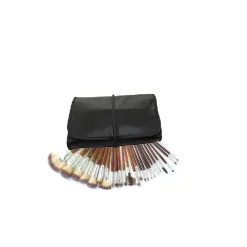 KIT 24 PENNELLI TRUCCO MAKE UP POCHETTE PORTAPENNELLI IN ECOPELLE PROFESSIONALE