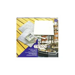 KIT 12 PEZZI ATTREZZI PER PITTURA DIPINTO COLORI PENNELLI TELA 30X30 CM ARTICO