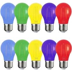 KIT 10 PEZZI LAMPADINA LED ABS ACRILICO 220 LM LUCE CALDA COLORATA FILAMENTO E27