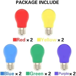 KIT 10 PEZZI LAMPADINA LED ABS ACRILICO 220 LM LUCE CALDA COLORATA FILAMENTO E27