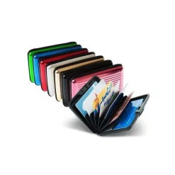 KIT 2 PORTAFOGLIO ALLUMINIO PORTA CARTA CARTE DI CREDITO ANTIURTO WALLET