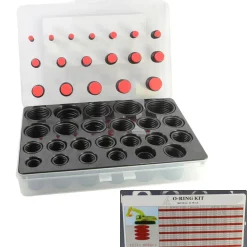 KIT 666 PZ GUARNIZIONI O'RING 42 MISURE DIVERSE ORING ANELLI GOMMINI NERI O-RING