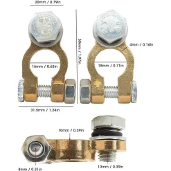 KIT 2 PZ MORSETTO CONNETTORE TERMINALE BATTERIA AUTOCARRI AUTO 300A VITE SINGOLA