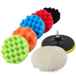 KIT 10 PZ SPUGNA LUCIDANTE CERATURA + ADATTATORE PER TRAPANO LUCIDATRICE 150MM