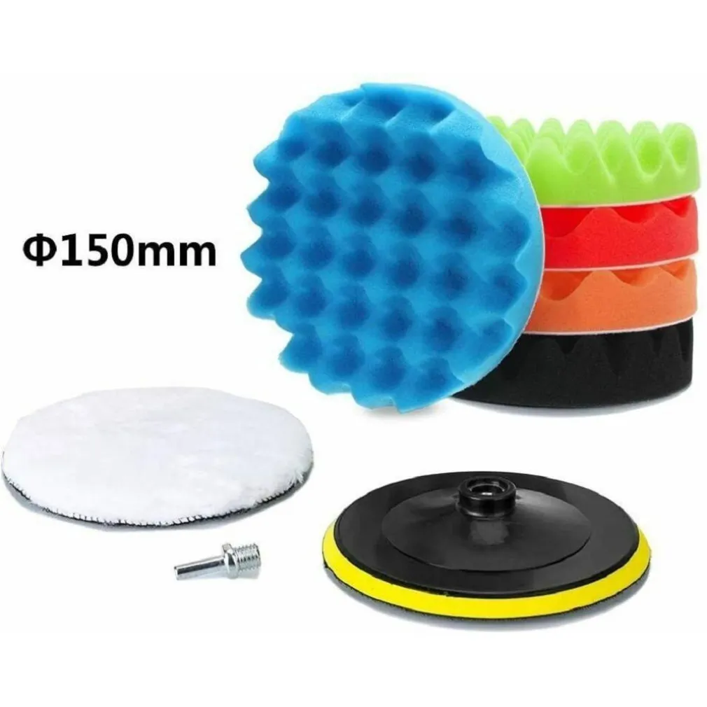 KIT 10 PZ SPUGNA LUCIDANTE CERATURA + ADATTATORE PER TRAPANO LUCIDATRICE 150MM