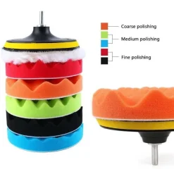 KIT 10 PZ SPUGNA LUCIDANTE CERATURA + ADATTATORE PER TRAPANO LUCIDATRICE 150MM