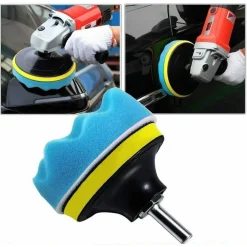 KIT 10 PZ SPUGNA LUCIDANTE CERATURA + ADATTATORE PER TRAPANO LUCIDATRICE 150MM