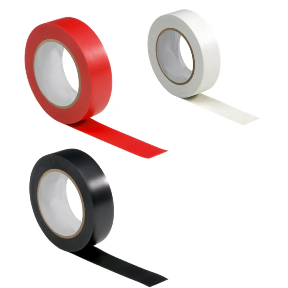 KIT 3 ROTOLI NASTRO ISOLANTE ELETTRICO NERO ROSSO BIANCO PER ELETTRICISTA PVC