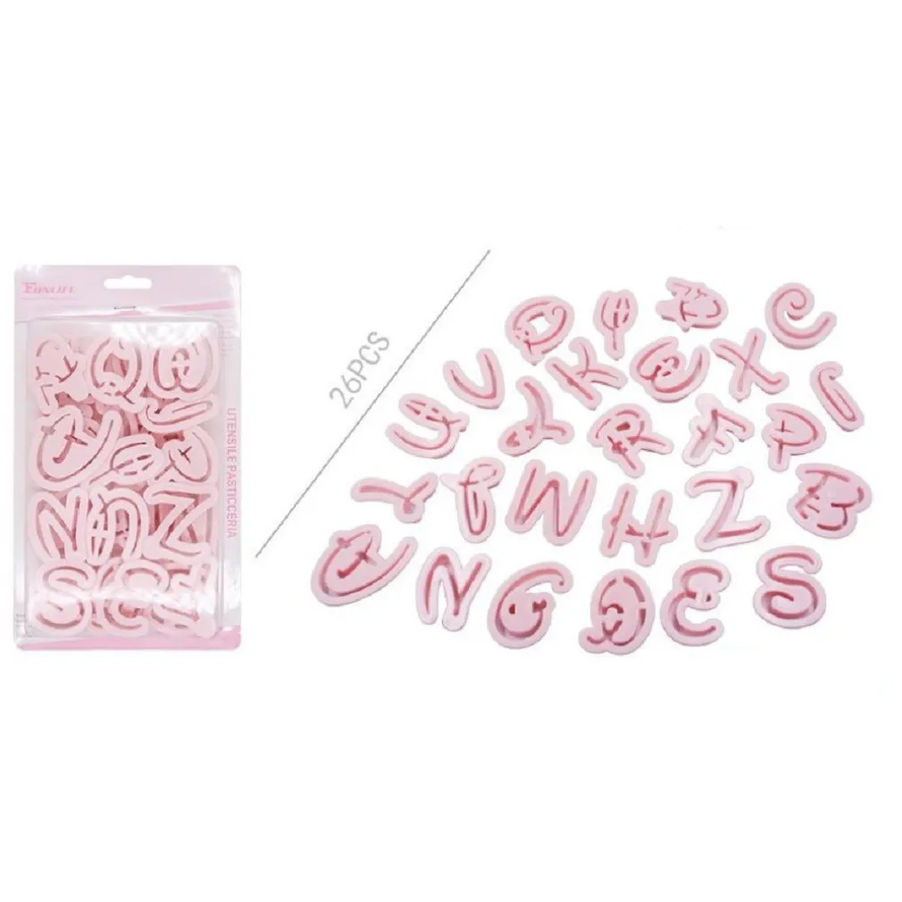 KIT 26 STAMPI LETTERE INDIPENDENTI PER CIOCCOLATINI TORTE PASTA DI ZUCCHERO 99020