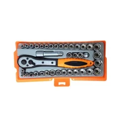 KIT 40 UTENSILI CHIAVI A BUSSOLA CRICCHETTO PROLUNGA IN CUSTODIA FAI DA TE