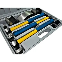 KIT ACCESSORI X CARROZZIERE CARROZZERIE ATTREZZI 4 TASSI 3 MARTELLI IN VALIGIA