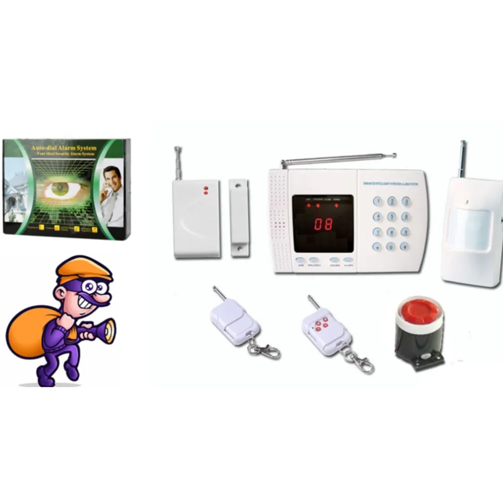 KIT ALLARME ANTIFURTO CASA UFFICIO CENTRALINA WIRELESS DIGITALE DISPLAY TELEFONO