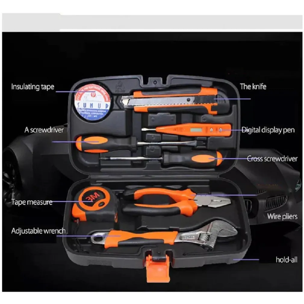 KIT ATTREZZI MULTIUSO 8 IN 1 VALIGIA CASSETTA CON 8 STRUMENTI FAI DA TE Q-JY20