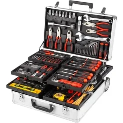 KIT ATTREZZI VALIGETTA PROFESSIONALE 799PZ TROLLEY ALLUMINIO CON RUOTE COMPLETO FAI DA TE