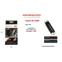 KIT AURICOLARI CON JACK 3,5MM ADATTATORE BLUETOOTH SMARTPHONE MAXTECH AD-BT001