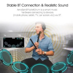 KIT BATTERIA WIRELESS VIRTUALE Q-GU2 BACCHETTE ALTOPARLANTE PORTATILE BLUETOOTH