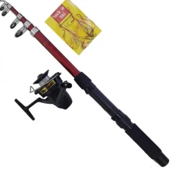 KIT CANNA DA PESCA ESTENSIBILE TELESCOPICA CON MULINELLO S71000 LENZA 10 AMI