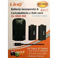 KIT CARICABATTERIA BATTERIE RICARICABILI 4IN1 CAVO USB PER CONTROLLER XBOX ONE BAT-P4501