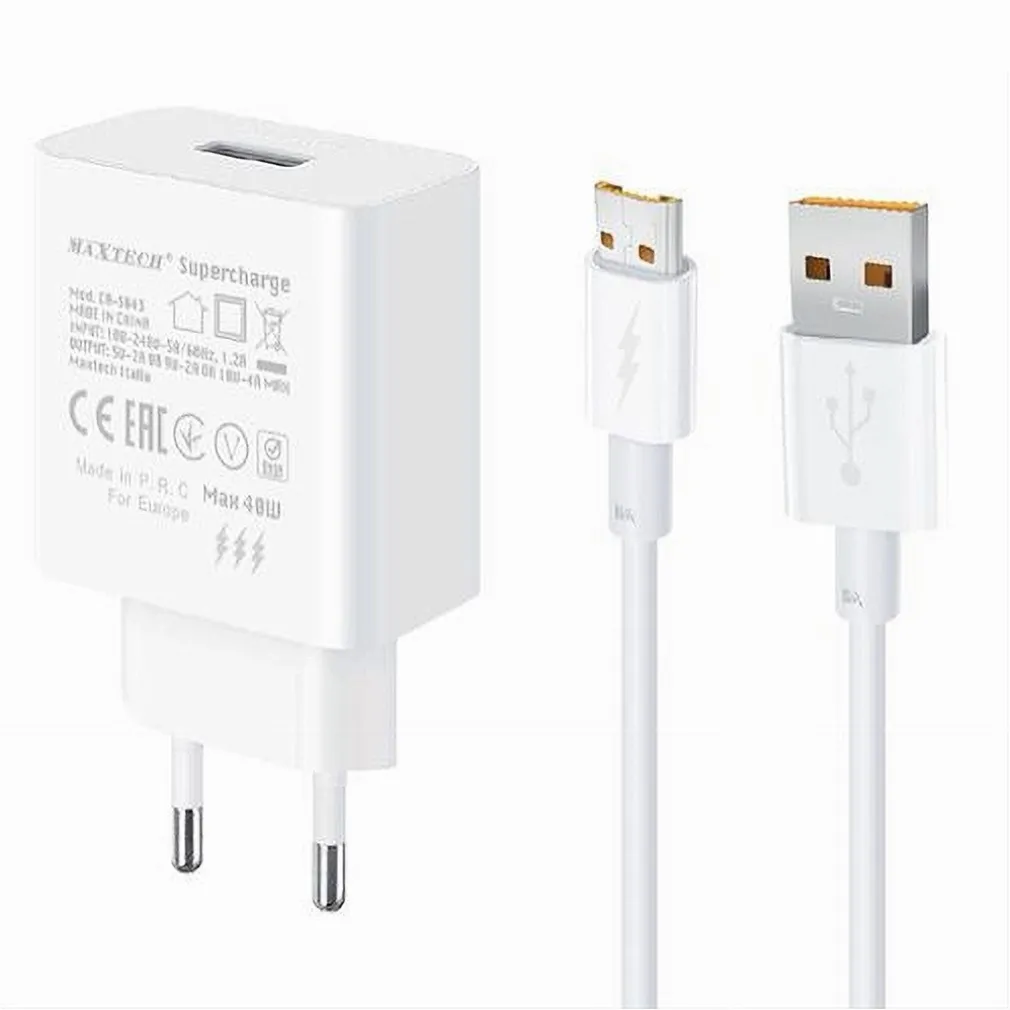 KIT CARICABATTERIA CARICATORE USB RICARICA RAPIDA 40W CAVO MICRO USB 5A CA-S044