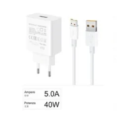 KIT CARICABATTERIA CARICATORE USB RICARICA RAPIDA 40W CAVO MICRO USB 5A CA-S044