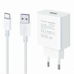 KIT CARICABATTERIA USB CARICATORE CAVO TYPE-C 40W SUPERCHARGE SMARTPHONE CA-S045