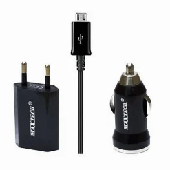 KIT CARICABATTERIE PER SAMSUNG GALAXY UNIVERSALE CASA AUTO CAVO MICRO MAXTECH MS-T001