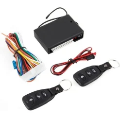 KIT CHIUSURA CENTRALIZZATA PORTA AUTO A DISTANZA 2 TELECOMANDI UNIVERSALE APERTURA