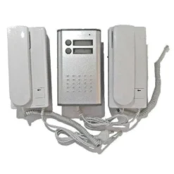 KIT CITOFONO BIFAMILIARE APRIPORTA CANCELLO 4 FILI DUE CORNETTE